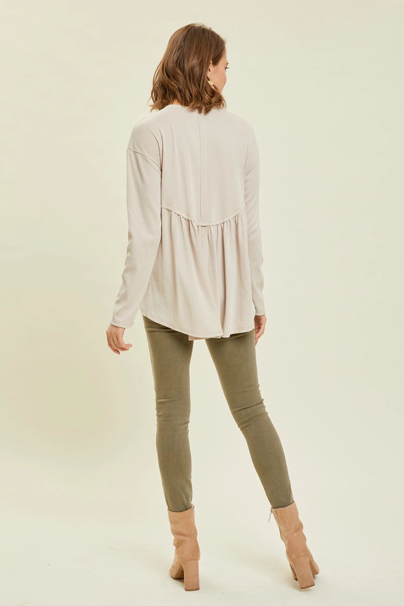 Sand Babydoll Top - Plus