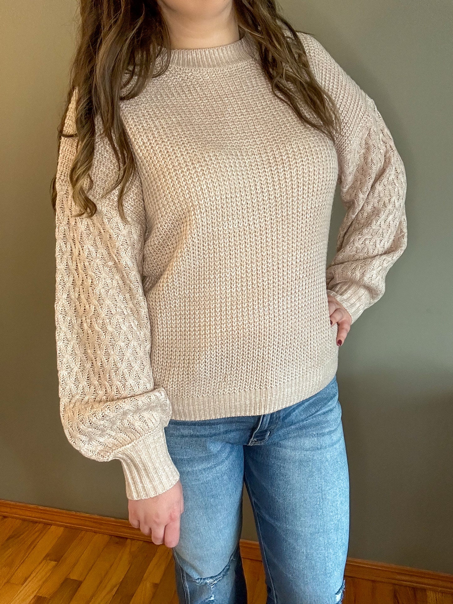 Cable Knit Drop Sweater