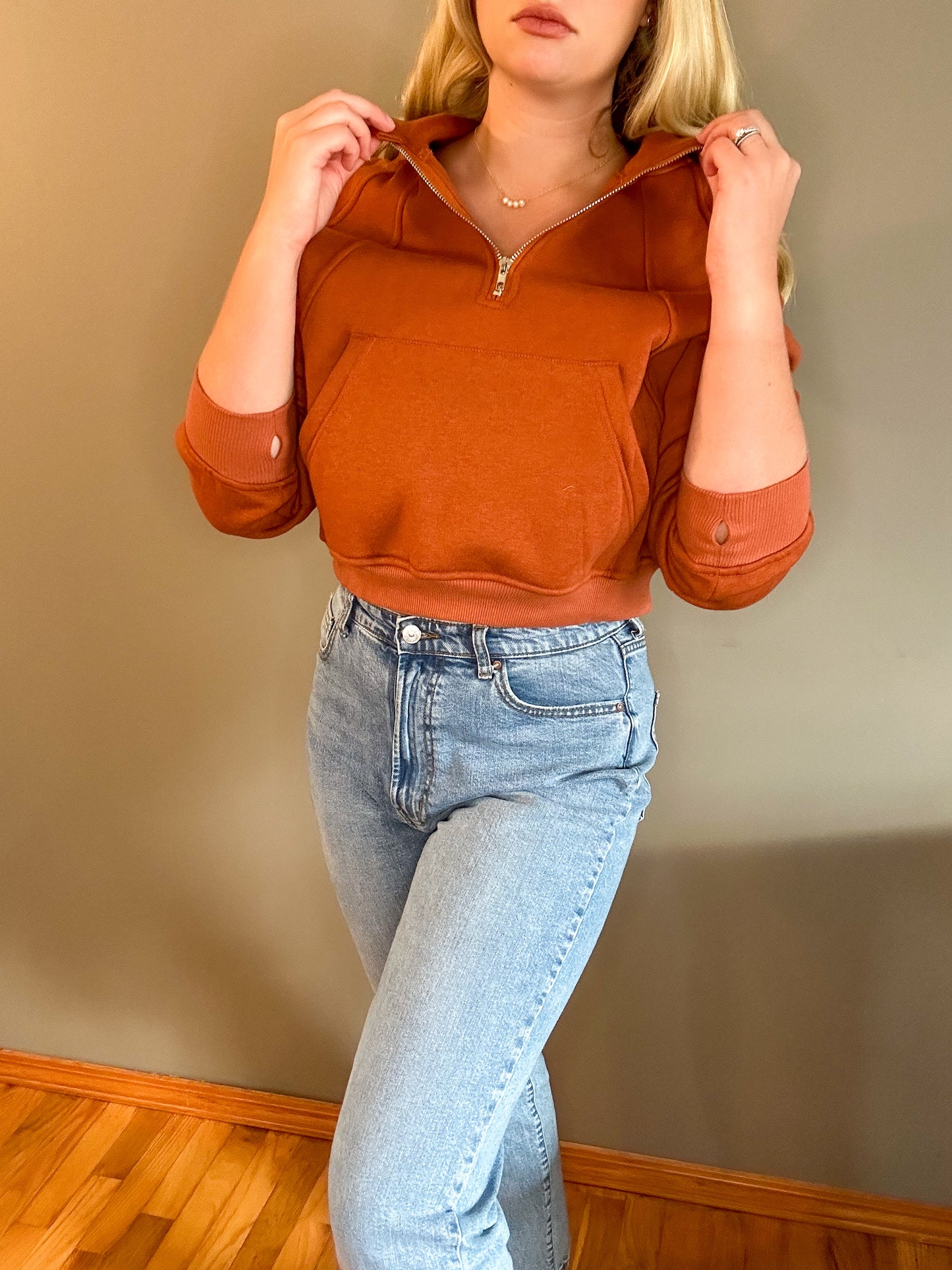 Quarter Zip Pocket Hoodie