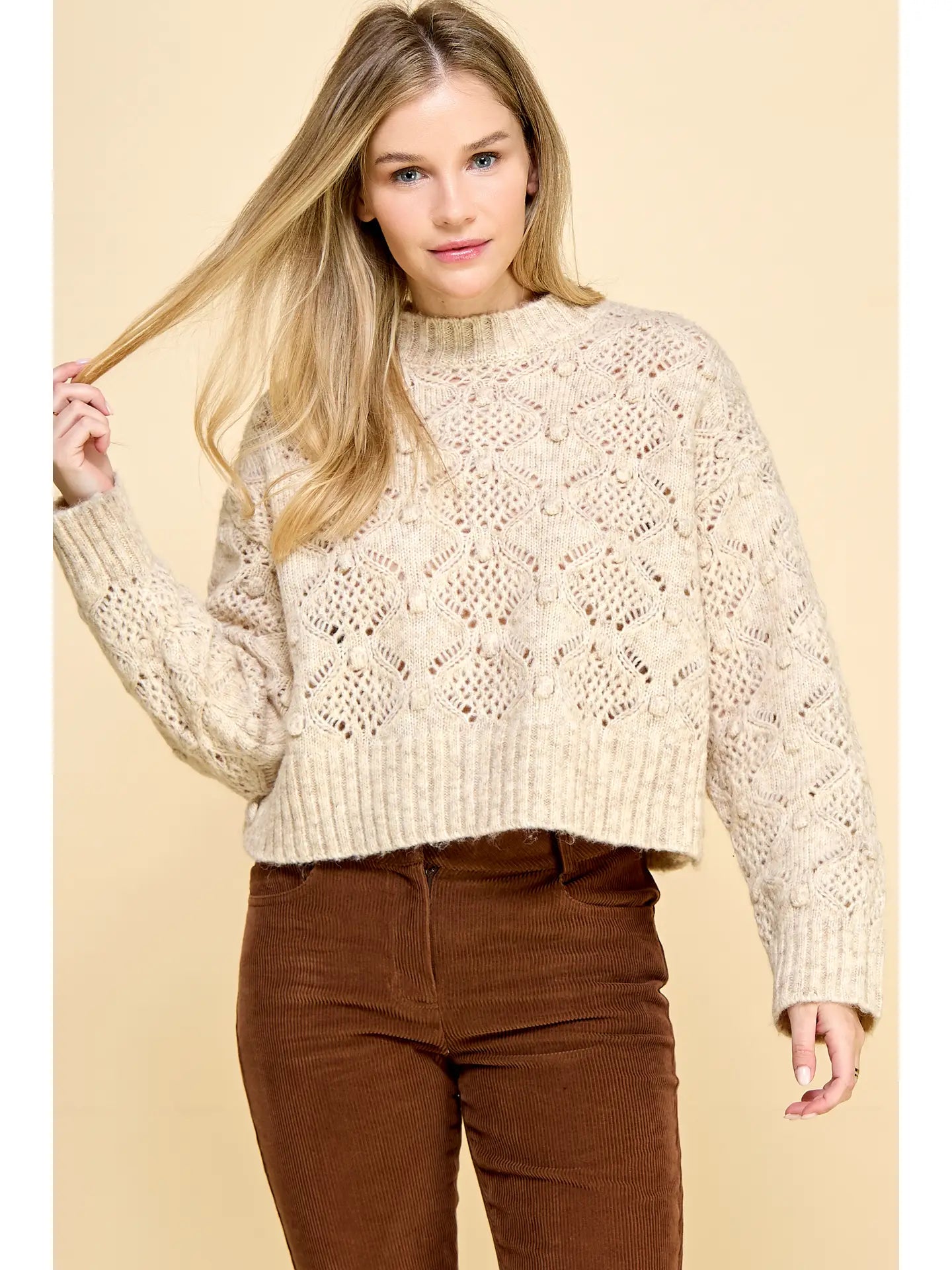 Ivory Pointelle Sweater