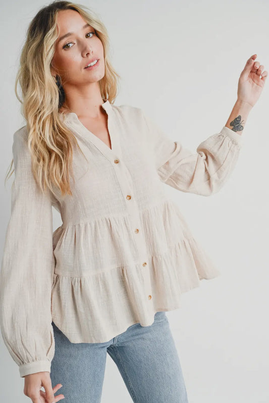 Oatmeal Tiered Top